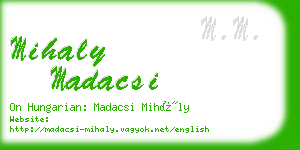 mihaly madacsi business card